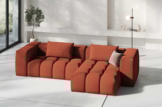 Canapé d'angle droit modulaire Lorella - Corail