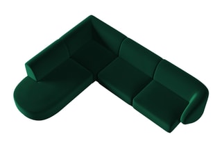 Canapé d'angle gauche modulaire Lionel - Vert bouteille