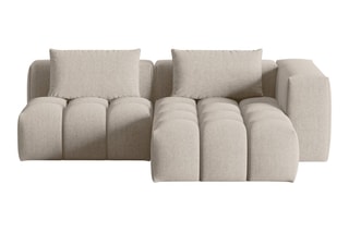 Canapé d'angle droit modulaire Lorella - Sable