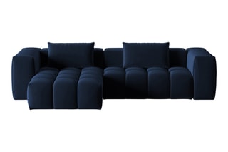 Canapé d'angle gauche modulaire Lorella - Bleu roi