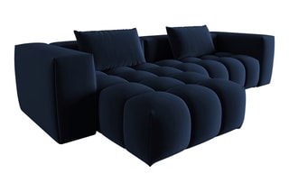 Canapé d'angle gauche modulaire Lorella - Bleu roi