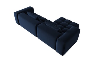 Canapé d'angle gauche modulaire Lorella - Bleu roi
