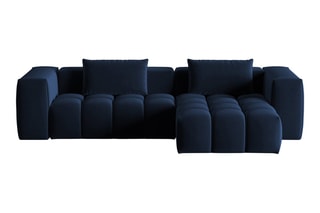 Canapé d'angle droit modulaire Lorella - Bleu roi