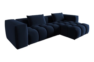 Canapé d'angle droit modulaire Lorella - Bleu roi