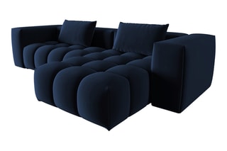 Canapé d'angle droit modulaire Lorella - Bleu roi