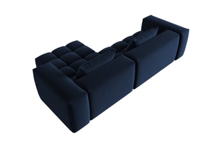 Canapé d'angle droit modulaire Lorella - Bleu roi