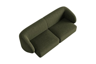 Canapé modulaire Lionel - Kaki - 2 places - Toucher tissu chenille