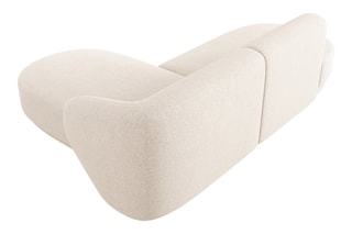 Canapé d'angle droit ouvert modulaire Lionel - Beige clair - 4 places - Toucher tissu chenille