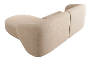 Canapé d’angle droit modulaire Lionel - Beige clair - 3 places - En tissu chenille