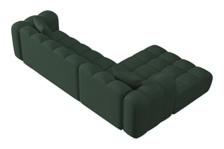 Canapé d’angle gauche modulaire Elise - Vert - 4 places - En tissu chenille