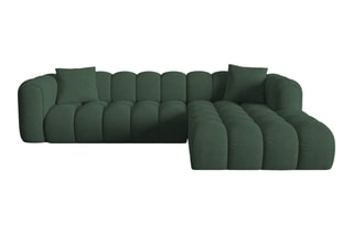 Canapé d’angle droit modulaire Elise - Vert - 4 places - En tissu chenille