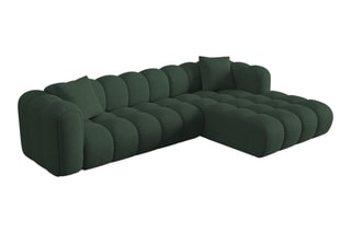 Canapé d’angle droit modulaire Elise - Vert - 4 places - En tissu chenille