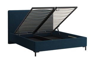 Lit-coffre avec sommier Polly - Bleu marine