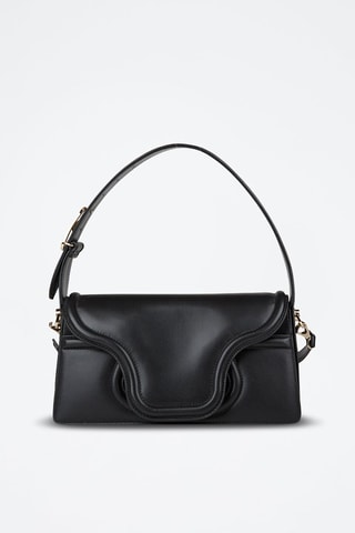Sac porté épaule en cuir Roman - Noir - Valentino
