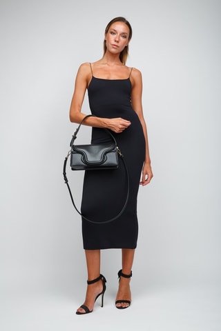 Sac porté épaule en cuir Roman - Noir - Valentino