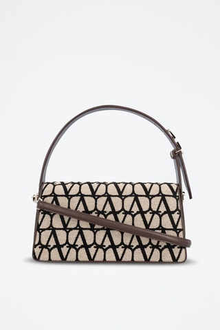 Sac porté épaule en cuir Le Grand Deuxieme - Noir et beige - Valentino