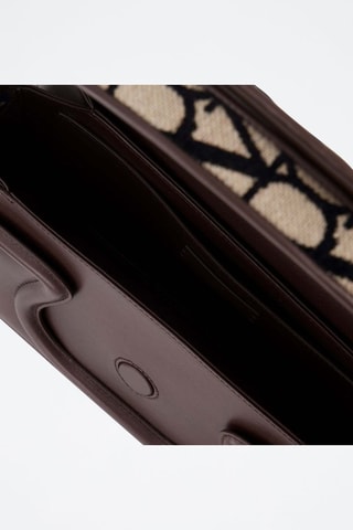 Sac porté épaule en cuir Le Grand Deuxieme - Noir et beige - Valentino