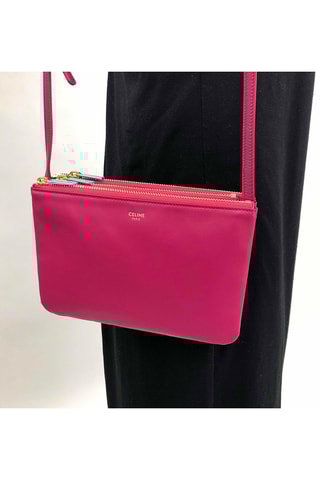 Sac bandoulière en cuir Small Trio - Rose - Céline
