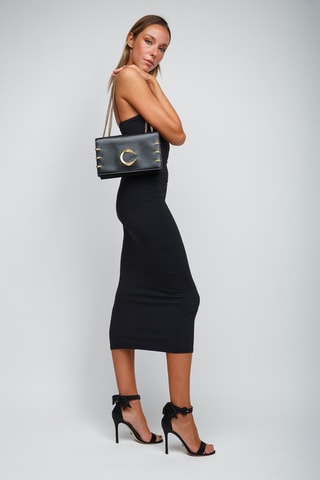 Sac bandoulière en cuir - Noir