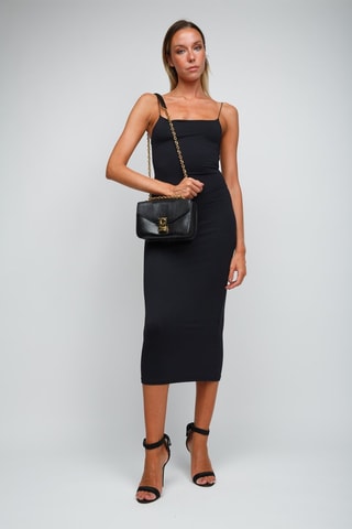 Sac bandoulière en cuir Medium C - Noir - Céline