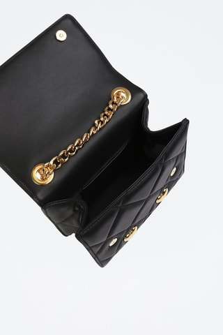 Sac bandoulière en cuir de mouton - Noir - Moschino