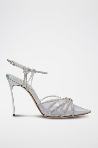 Sandales à talons en cuir Blade Pump - Argenté - Casadei
