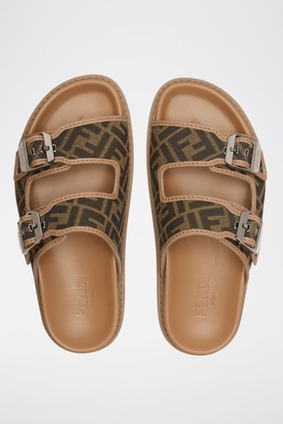 Mules en cuir - Marron - Fendi