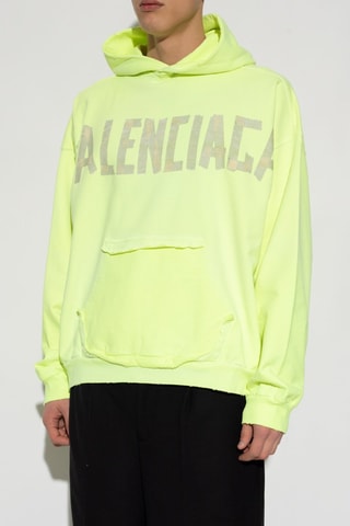 Sweat à capuche - Vert fluo - Balenciaga