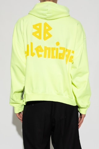 Sweat à capuche - Vert fluo - Balenciaga