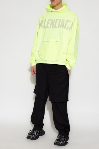Sweat à capuche - Vert fluo - Balenciaga