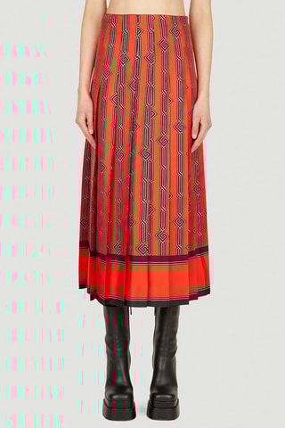 Jupe plissée en soie - Rouge - Gucci