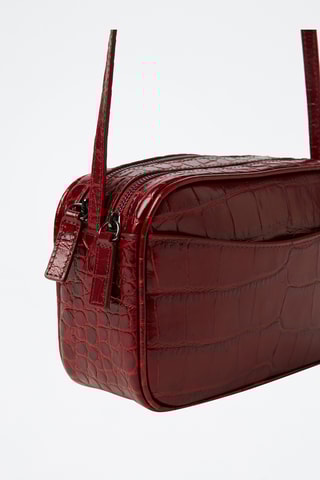 Mala de ombro em couro - Bordô