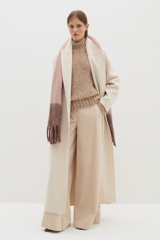 Écharpe de lã - Castanho e rosa