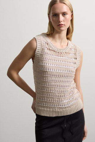 Colete em linho - Bege