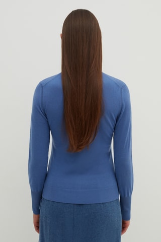 Camisola em lã e seda - Azul