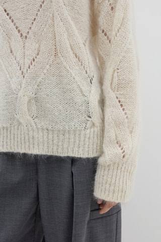 Camisola em lã mohair - Marfim