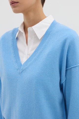 Camisola em lã e caxemira - Azul-celeste