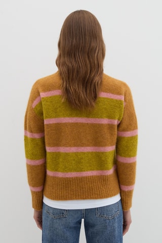 Camisola em lã mohair - Castanho e verde