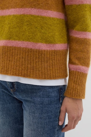 Camisola em lã mohair - Castanho e verde