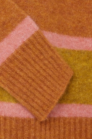 Camisola em lã mohair - Castanho e verde