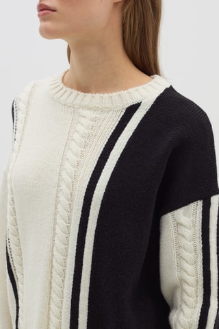 Camisola de lã - Branco e preto