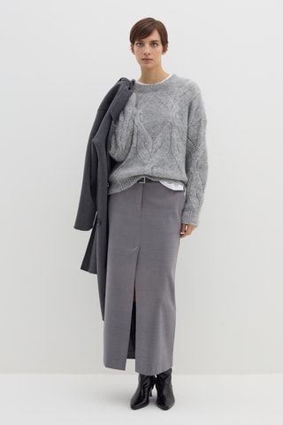 Camisola em lã mohair - Cinzento-claro