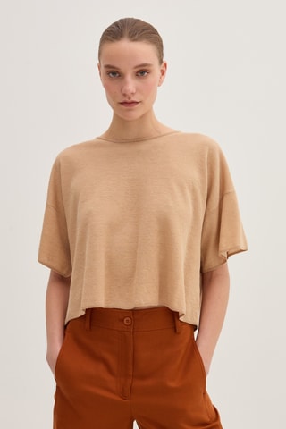 Camisola em linho - Bege