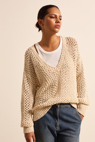 Camisola em linho - Bege