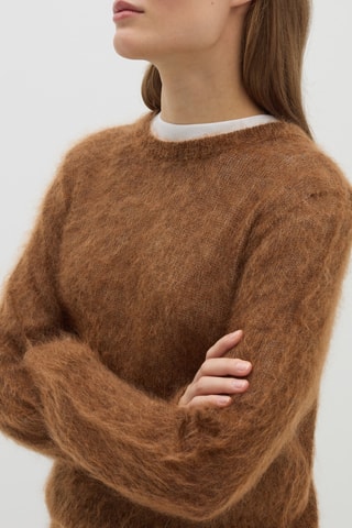 Camisola em lã mohair e lã - Castanho