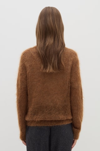 Camisola em lã mohair e lã - Castanho