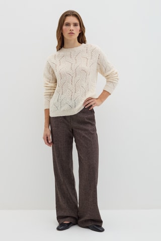 Camisola em alpaca e lã - Cru