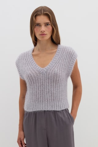 Camisola em lã mohair - Cinzento-claro