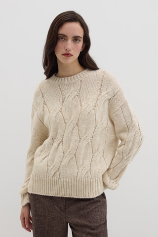 Camisola em lã e alpaca - Bege