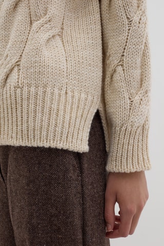 Camisola em lã e alpaca - Bege